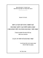 Rèn luyện kĩ năng thiết kế bài học kiến tạo môn Khoa học cho sinh viên ngành Giáo dục Tiểu học