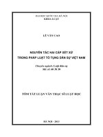 Nguyên tắc hai cấp xét xử trong pháp luật tố tụng dân sự Việt Nam.