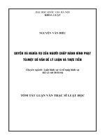 Quyền và nghĩa vụ của người chấp hành hình phạt tù một số vấn đề lý luận và thực tiễn
