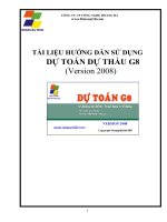 TÀI LIỆU HƯỚNG DẪN SỬ DỤNG DỰ TOÁN DỰ THẦU G8 (Version 2008)