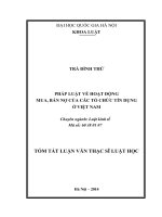 Pháp luật về hoạt động mua, bán nợ của các TCTD ở Việt Nam