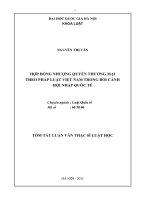 Hợp đồng nhượng quyền thương mại theo pháp luật Việt Nam trong bối cảnh hội nhập quốc tế