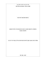 Định tuyến có đảm bảo chất lượng dịch vụ trong mạng Manet