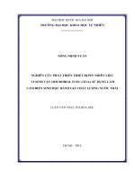 Nghiên cứu phát triển pin nhiên liệu vi sinh vật (Microbial fuel cell) sử dụng làm cảm biến sinh học đánh giá chất lượng nước thải