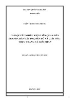 Giải quyết khiếu kiện liên quan đến tranh chấp đất đai, đền bù và giải tỏa - thực trạng và giải pháp