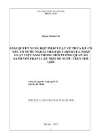 Giải quyết xung đột pháp luật về thừa kế có yếu tố nước ngoài theo quy định của pháp luật Việt Nam trong mối tương quan só sánh với pháp luật một số nước trên thế giới