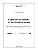 Giải quyết khiếu kiện hành chính qua thức tiễn thành phố Hải Phòng