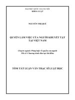 Quyền làm việc của người khuyết tật tại Việt Nam