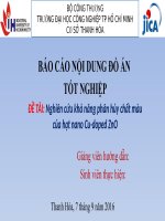 Nghiên cứu khả năng phân hủy chất màu của hạt nano cu doped zno 