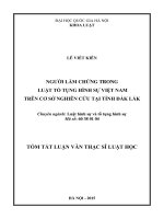 Người làm chứng trong luật tố tụng Hình sự Việt Nam trên cơ sở nghiên cứu tại tỉnh Đắk Lắk