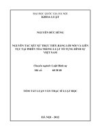 Nguyên tắc xét xử trực tiếp, bằng lời nói và liên tục tại phiên tòa trong luật tố tụng hình sự Việt Nam