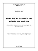 Đạo đức trong thục thi công vụ của công chức nghành thanh tra xây dựng