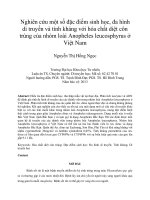 Nghiên cứu một số đặc điểm sinh học, đa hình di truyền và tính kháng với hóa chất diệt côn trùng của nhóm loài anopheles leucosphyrus ở việt nam