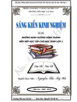 NHỮNG ĐỊNH HƯỚNG HÌNH THÀNH nền nếp học tập CHO học SINH lớp 1 