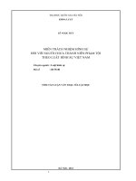 Miễn trách nhiệm hình sự đối với người chưa thành niên phạm tội theo luật hình sự Việt Nam