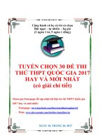 HOT tuyển chọn 30 đề thi thử THPT quốc gia môn toán 2017 có lời giải chi tiết