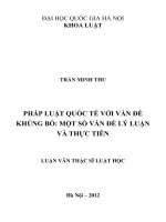 Pháp luật quốc tế với vần đề khủng bố một số vấn đề lý luận và thực tiễn
