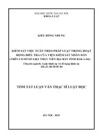 Kiểm sát việc tuân theo pháp luật trong hoạt động điều tra của viện kiểm sát nhân dân