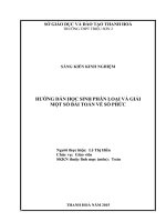 SKKN sáng kiến kinh ngiệm hướng dẫn học sinh phân loại và giải một số bài toán về số phức 