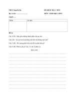 Đề kiểm tra Sinh học 1 tiết học kỳ 1 lớp 8