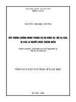 Đỗi tượng chứng minh trong vụ án hình sự mà bị can bị cáo là người chưa thành niên