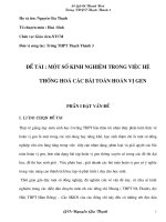 Một số kinh nghiệm trong việc hệ thống hoá các bài toán hoán vị gen 