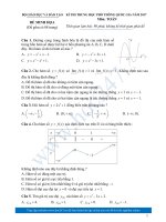 Đề thi minh họa kỳ thi Trung học phổ thông Quốc gia năm 2017 môn Toán