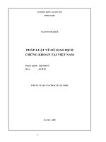 Pháp luật về sở giao dịch chứng khoán tại Việt Nam