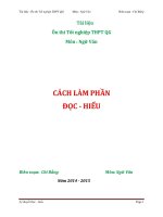 Cách làm bài tập phần đọc hiểu môn ngữ văn