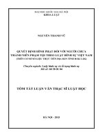 Quyết định hình phạt đối với người chưa thành niên phạm tội theo luật Hình sự Việt Nam
