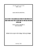 Địa vị pháp lý của người bị hại trong tố tụng hình sự áp dụng trong thực tiến tố tụng hình sự trên địa bàn Hà Nội