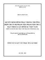 Quyết định hình phạt trong trường hợp chuẩn bị phạm tội, phạm tội chưa đạt theo luật hình sự Việt Nam