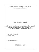 SKKN sáng kiến kinh ngiệm phát huy năng lực tính toán hóa học thông qua giải toán tính theo phương trình hóa học lớp 8 