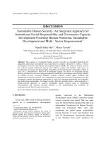 Sustainable human security an integrated approach for institutional social responsibility and governance capacity development fostering human protection, sustainable development and multi 
