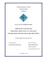 THIẾT kế bài tập hóa học NHẰM PHÁT TRIỂN NĂNG lực TÍNH TOÁN CHO học SINH ở TRƢỜNG TRUNG học PHỔ THÔNG 