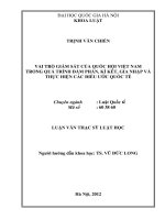 Vai trò giám sát của Quốc hội Việt Nam trong quá trình đàm phán, kí kết, gia nhập và thực hiện các điều ước quốc tế