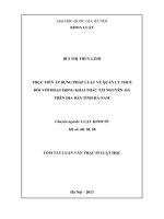 Thực tiễn áp dụng pháp luật về quản lý thuế đối với hoạt động khai thác tài nguyên đá trên địa bàn tỉnh Hà Nam