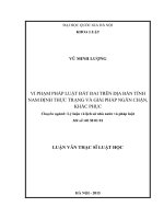 Vi phạm pháp luật đất đai trên địa bàn tỉnh nam định thực trạng và giải pháp ngăn chặn, khắc phục