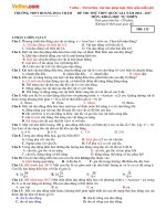 Đề thi thử THPT Quốc gia năm 2017 bài thi Khoa học tự nhiên trường THPT Hoàng Hoa Thám