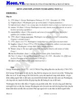 Keys explanation reading test 2 1 