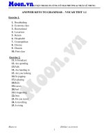 Answer keys to grammar   vocab test 1 1 