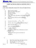 Tài liệu ôn thi IELTS - SCRIPT and TRANSLATION for LISTENING TEST 1 2