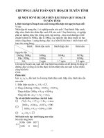 BÀI TOÁN QUY HOẠCH TUYẾN TÍNH