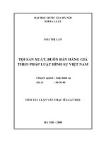 Tội sản xuất, buôn bán hàng giả theo pháp luật hình sự Việt Nam