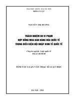 Trách nhiệm do vi phạm hợp đồng mua bán hàng háo quốc tế trong điều kiện hội nhân kinh tế quốc tế