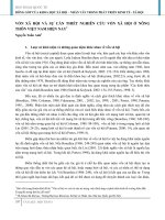 VỐN xã hội và sự cần THIẾT NGHIÊN cứu vốn xã hội ở NÔNG THÔN VIỆT NAM HIỆN NAY1 