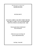 Xây dựng chiến lược phát triển trường tiểu học tư thục văn lang   thành phố buôn ma thuột giai đoạn 2015 2020 