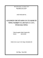 Giải pháp chuyển đổi cơ cấu kinh tế nông nghiệp của huyện cư jút, tỉnh đăk nông 