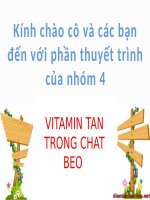 Bài thuyết trình nhóm vitamin tan trong chất béo
