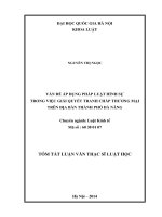 Vấn đề áp dụng pháp luật hình sự trong việc giải quyết tranh chấp thương mại trên địa bàn thành phố Đà Nẵng